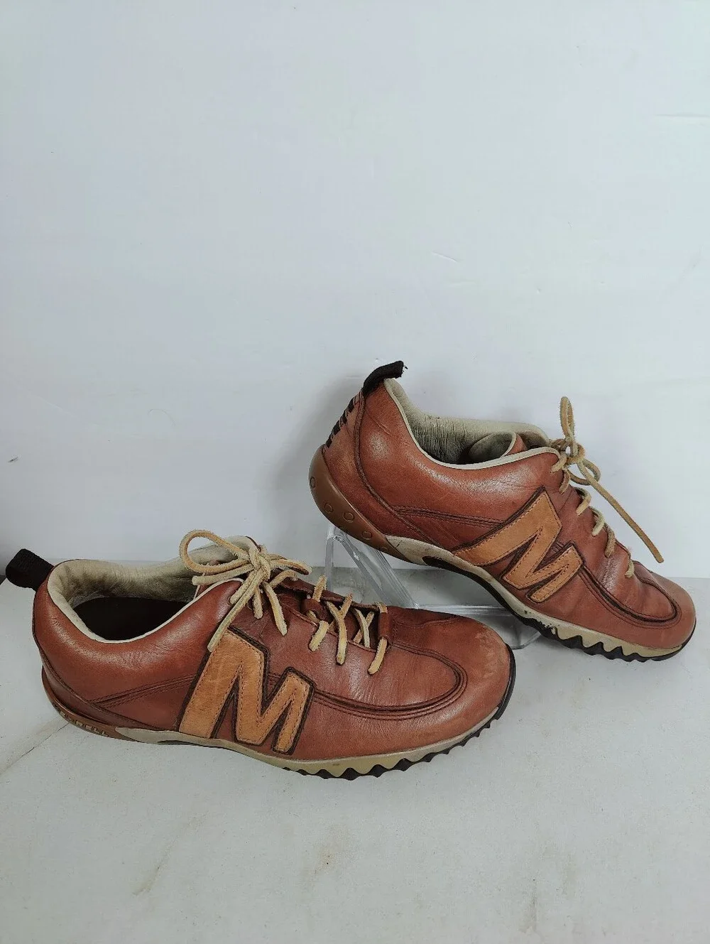 Merrell Men's Downforce Tan Brown Leather Sneakers, Sz 8